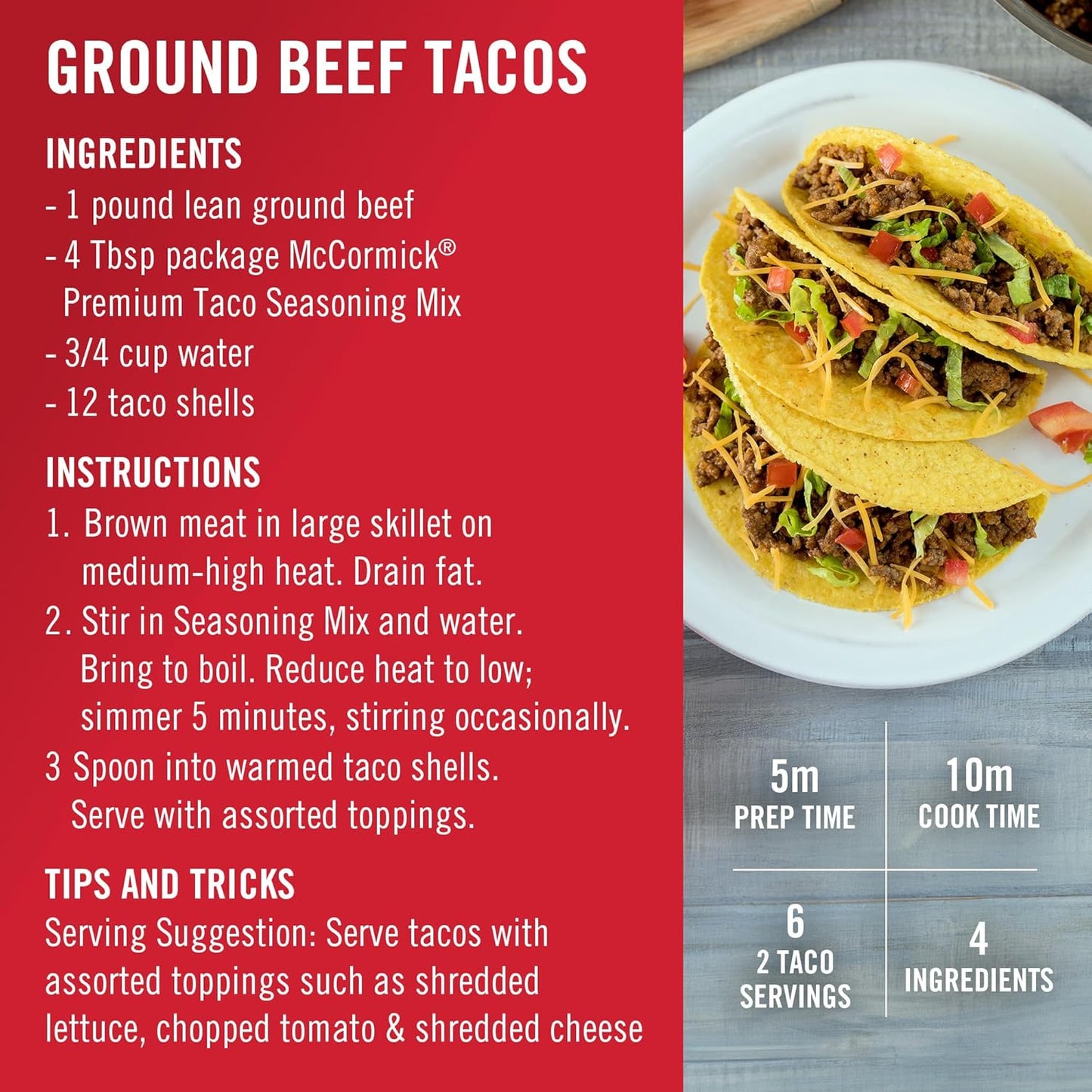 McCormick Premium Taco Seasoning Mix, 24 oz – No Artificial Flavors Bulk Spice for Healthy Meal Prep