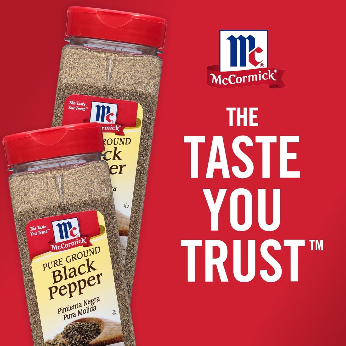 McCormick Pure Ground Black Pepper – Simple Spice Jar for Intentional Home Cooks, Table and Stovetop