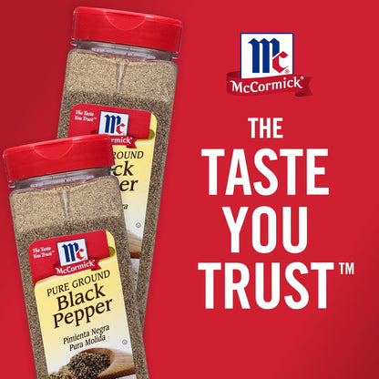 McCormick Pure Ground Black Pepper – Simple Spice Jar for Intentional Home Cooks, Table and Stovetop
