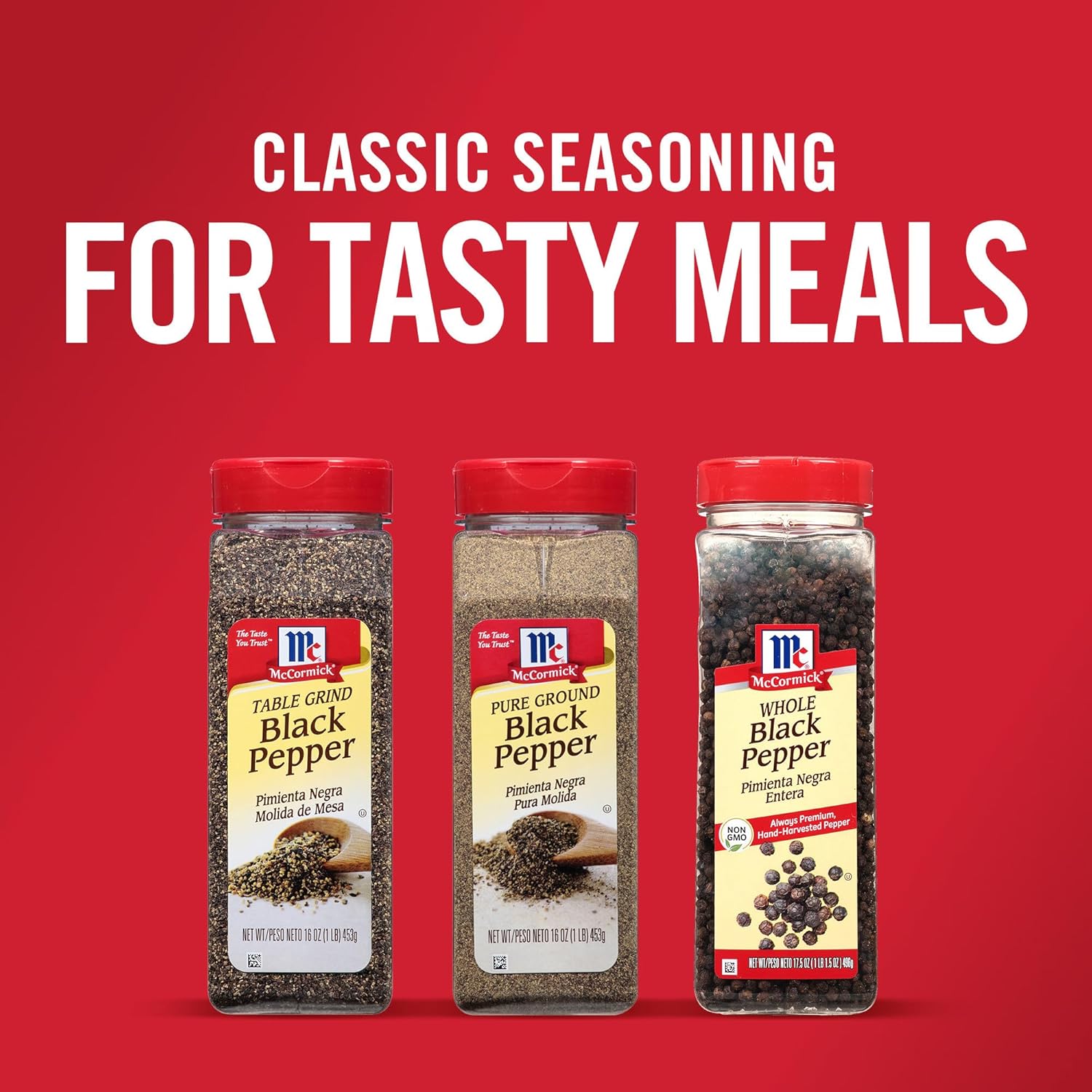 McCormick Pure Ground Black Pepper – Simple Spice Jar for Intentional Home Cooks, Table and Stovetop