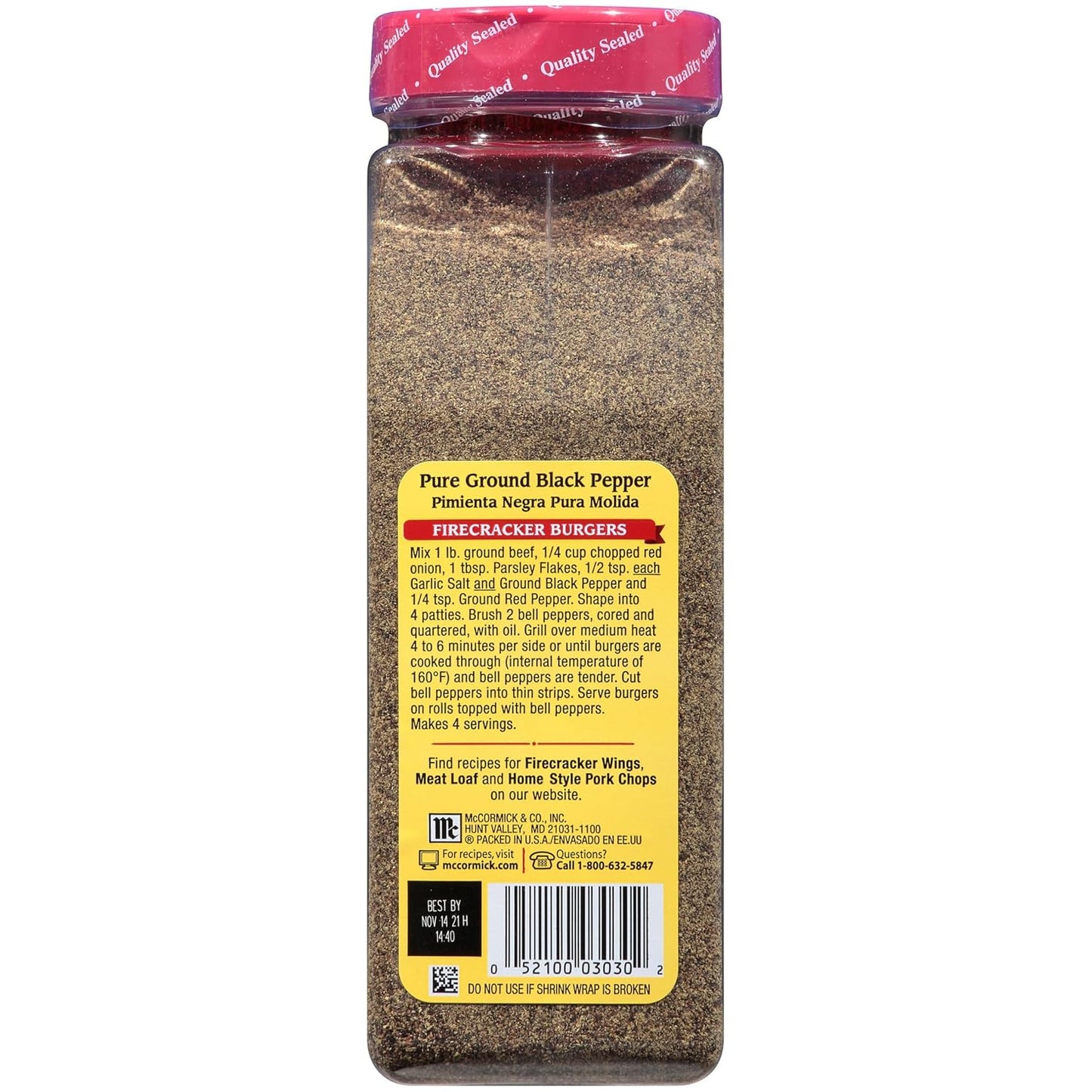McCormick Pure Ground Black Pepper – Simple Spice Jar for Intentional Home Cooks, Table and Stovetop