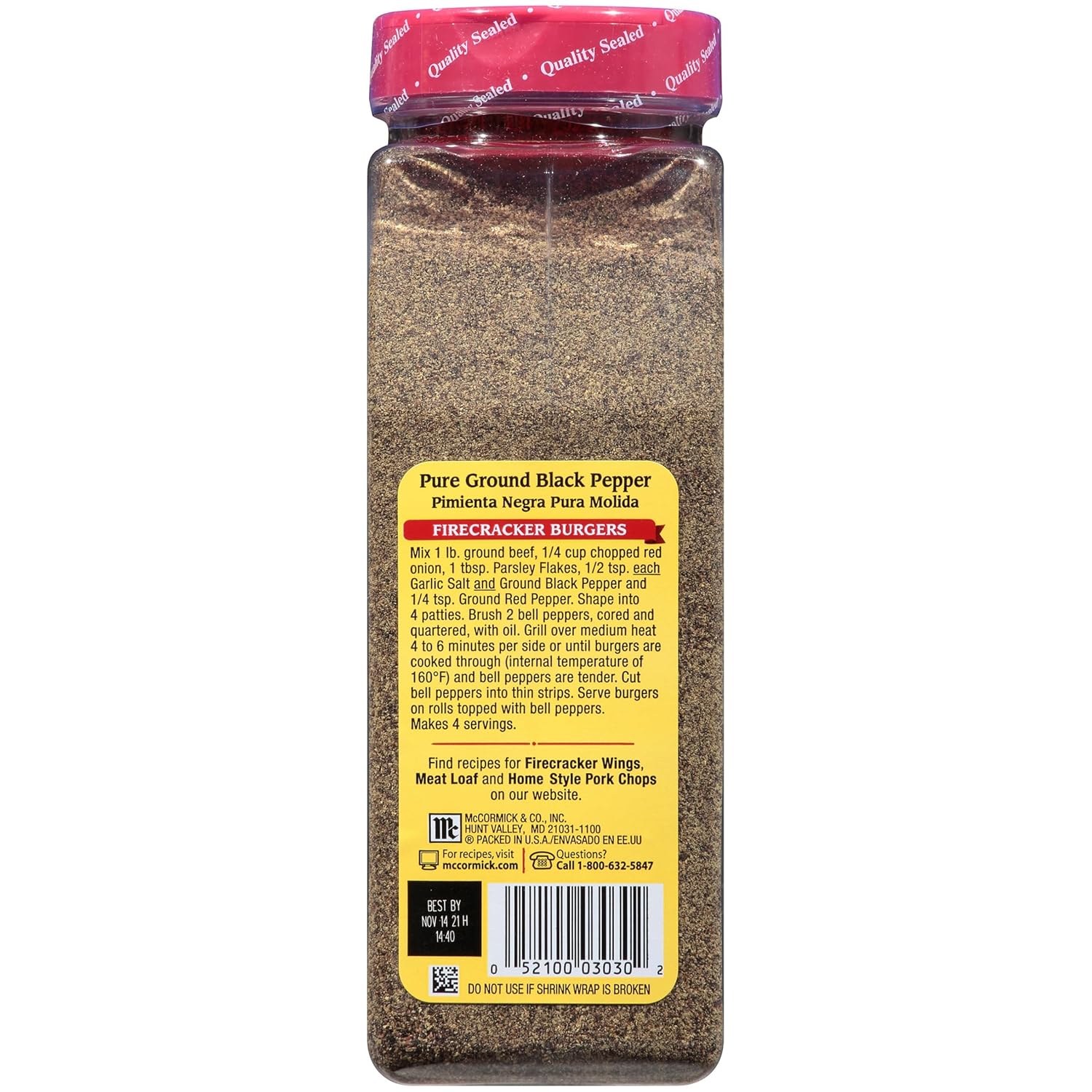 McCormick Pure Ground Black Pepper – Simple Spice Jar for Intentional Home Cooks, Table and Stovetop