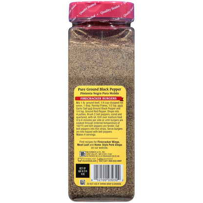 McCormick Pure Ground Black Pepper – Simple Spice Jar for Intentional Home Cooks, Table and Stovetop