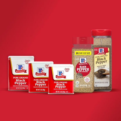 McCormick Pure Ground Black Pepper – Simple Spice Jar for Intentional Home Cooks, Table and Stovetop