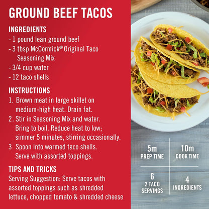 McCormick Taco Seasoning Mix – Clean-Label Taco Spice for Family Meals, Cooks in 15 Minutes