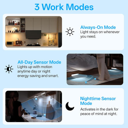 MCGOR Rechargeable Under Counter Lights – Simple Modern Home Upgrade, Magnetic LED Bar with Remote Control