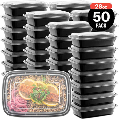 MealVault Pro – Streamlined Meal Prep Box for Capsule Kitchens, 50-Stackable 28 oz Container with Lid