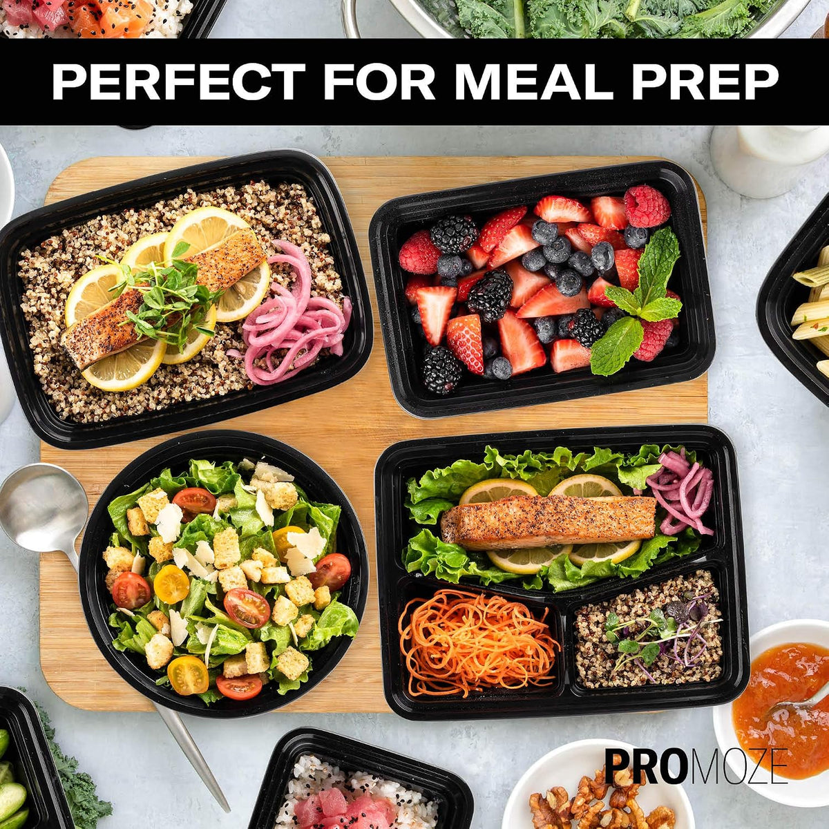 MealVault Pro – Streamlined Meal Prep Box for Capsule Kitchens, 50-Stackable 28 oz Container with Lid