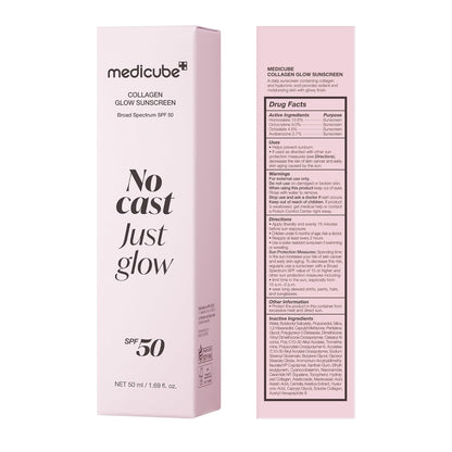 medicube No Cast Just Glow Collagen Sunscreen – Less-Is-More Daily Defense, Broad Spectrum SPF 50 That Replaces Separate Primer