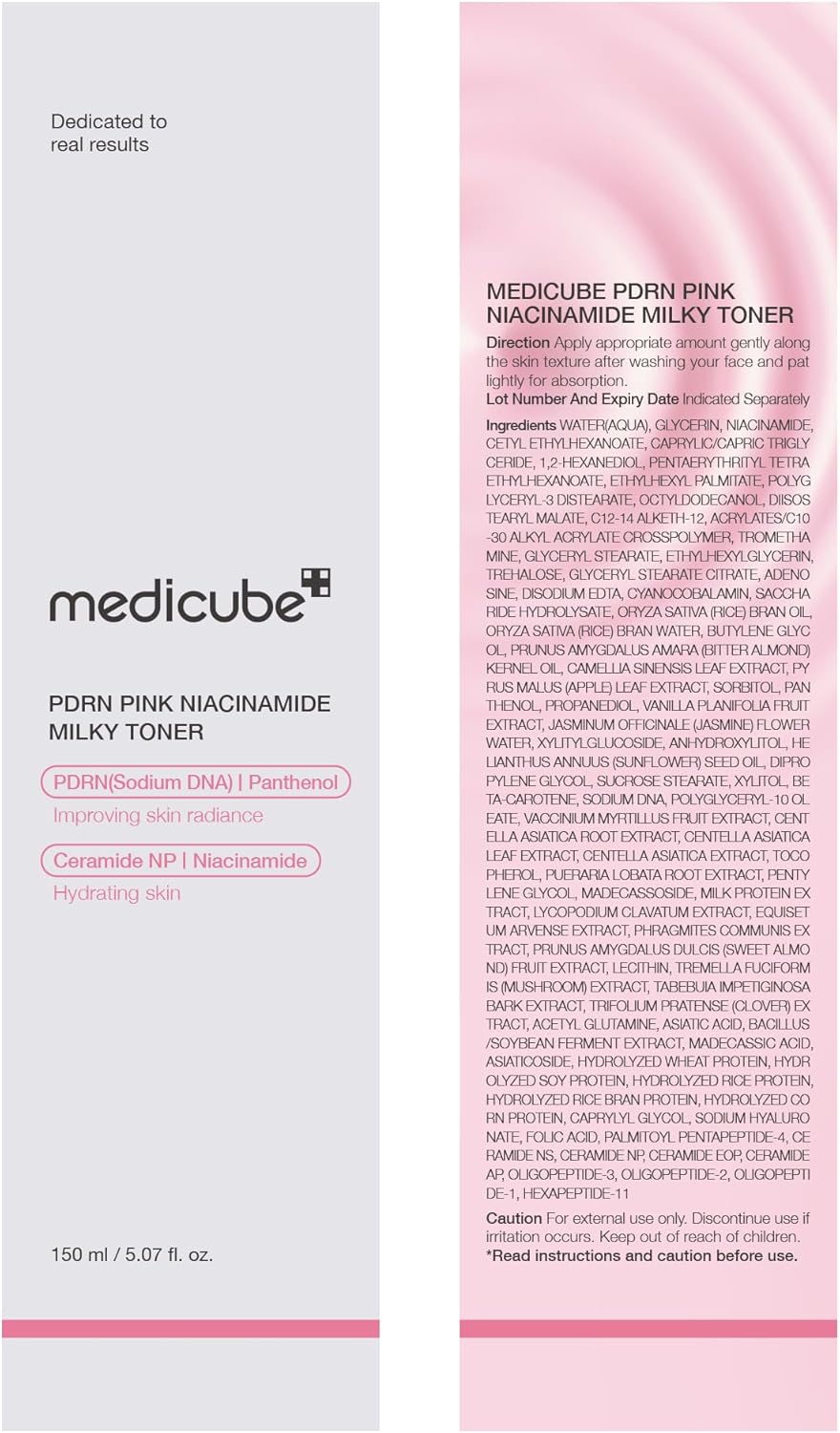 medicube PDRN Milky Toner – Niacinamide & Ceramide Hydrating Essence for Soothing Skin After Cleanse, Evening Self-Care Routine