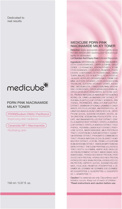 medicube PDRN Milky Toner – Niacinamide & Ceramide Hydrating Essence for Soothing Skin After Cleanse, Evening Self-Care Routine