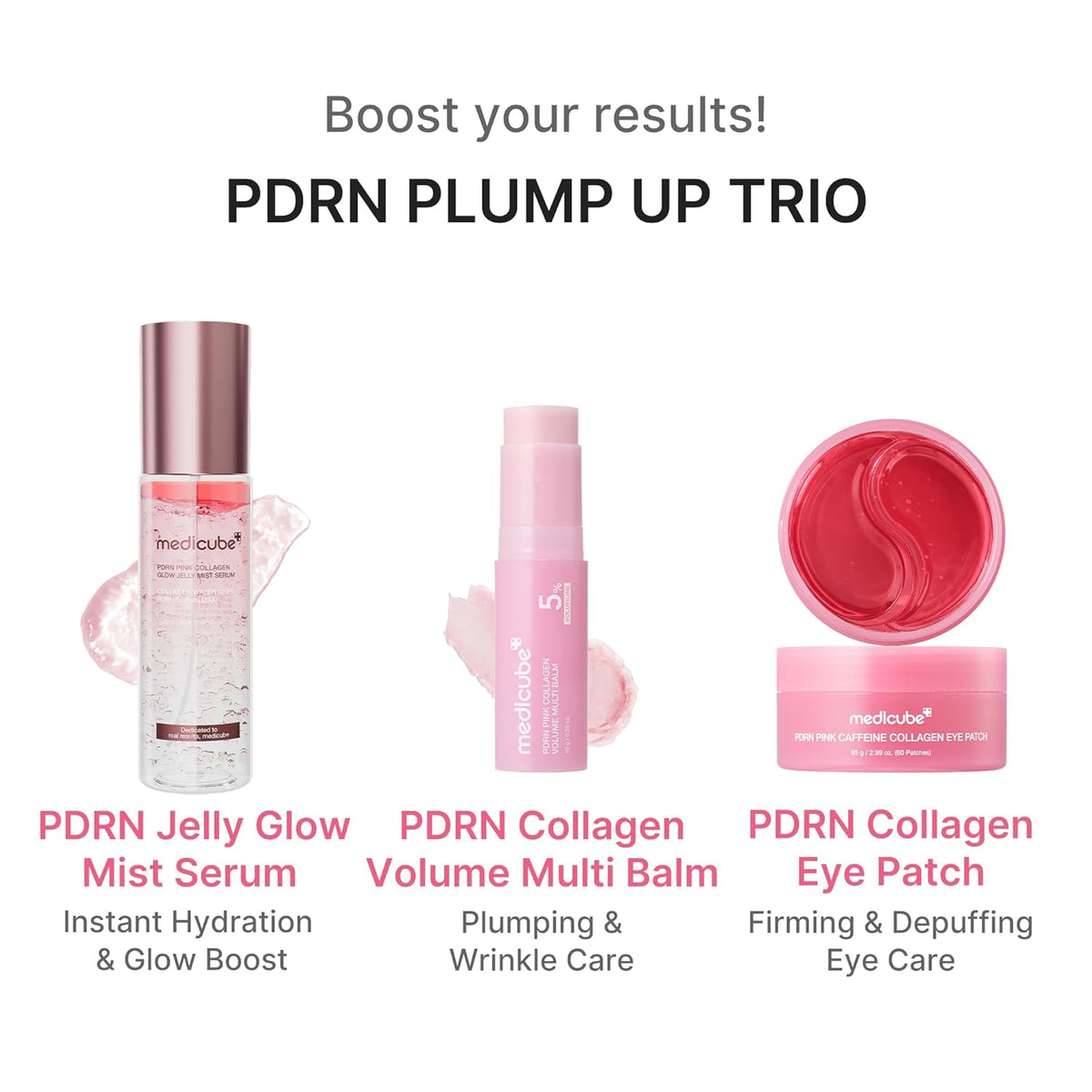 medicube PDRN Pink Collagen Volume Multi Balm Stick | Mother's Day Pampering Gift, K-Beauty Face Balm for Fine Lines & Glow