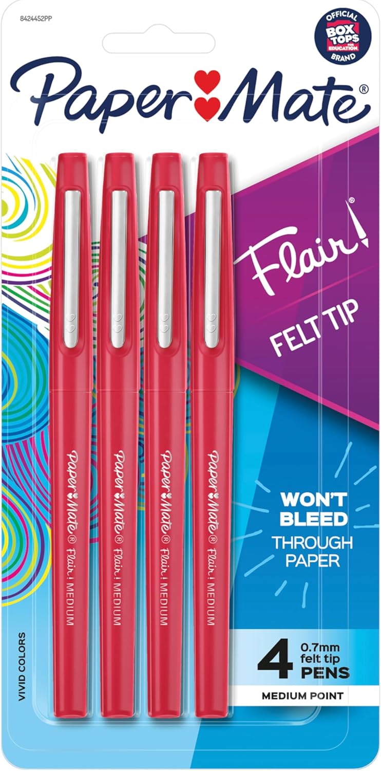 medium point 0.7mm felt tip with built-in point guard against fraying