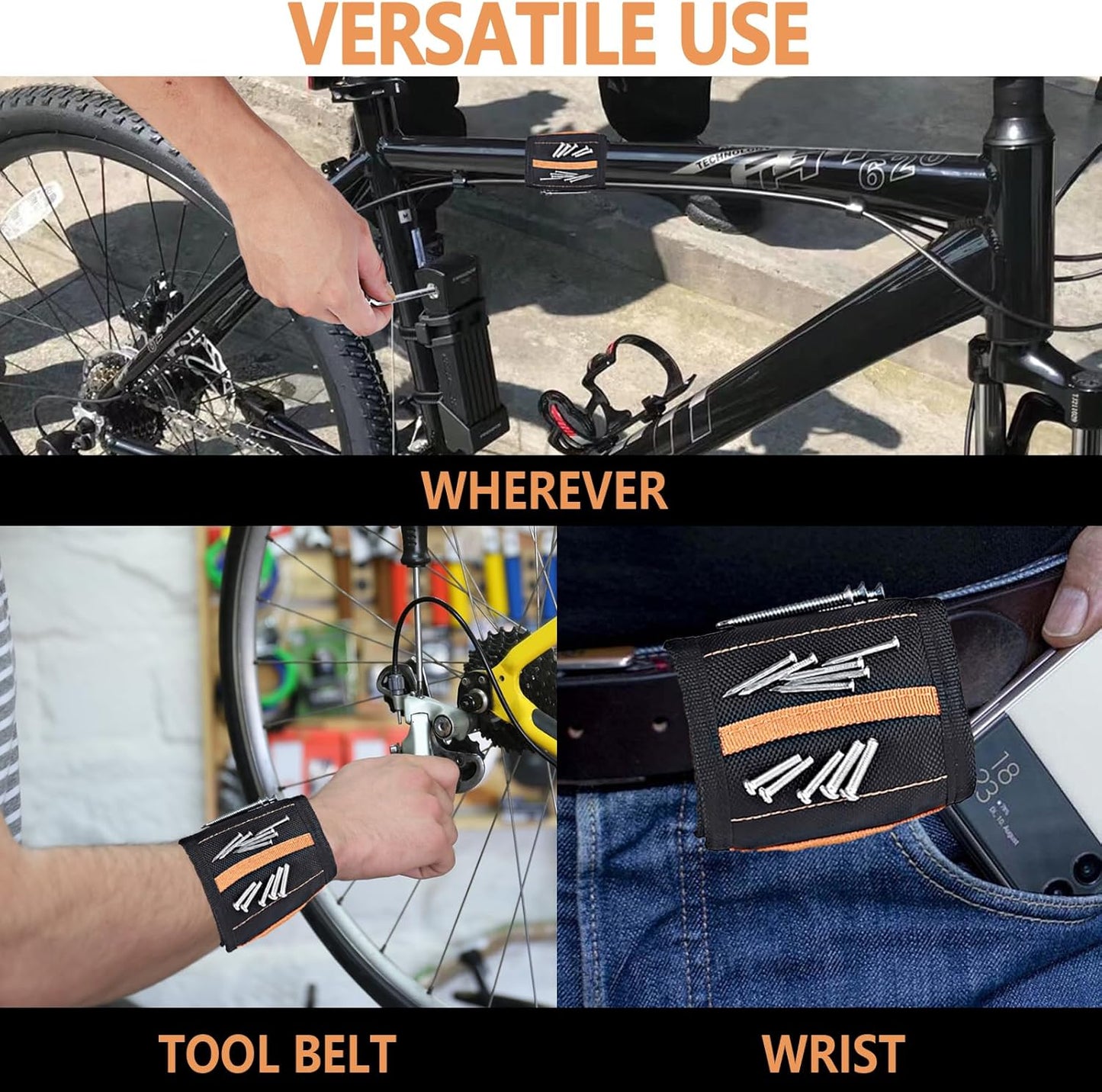 MENDPRO Magnetic Wristband – Weather-Resistant Helper for Construction Sites and Backyard Builds