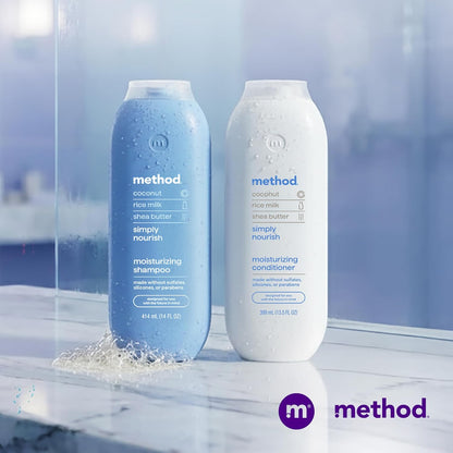 Method Simply Nourish Moisturizing Shampoo – Long-Lasting Fragrance Wash for Stress-Relief Showers