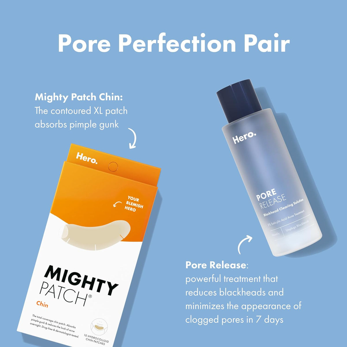 Mighty Patch Hero Cosmetics Chin Patch - Gentle Non-Iritating Chin Spot Treatment for Teen Hormonal Breakouts and School Mornings