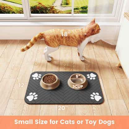 Mindful Pet Care Mat for Multi-Pet Homes, Clean Eating Zone Mat for Dogs and Cats