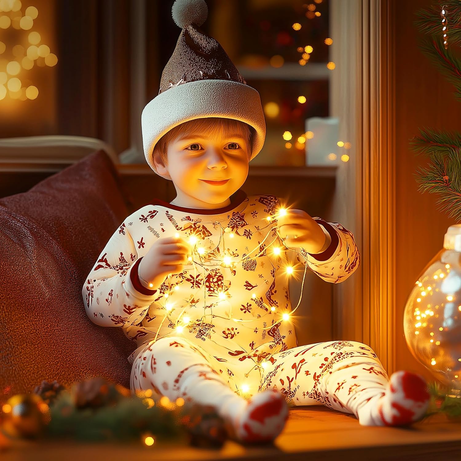 Minetom Fairy Lights Plug in – Headboard and Mantel Decor, Starry Warm White String Lights for Cozy Home Atmosphere