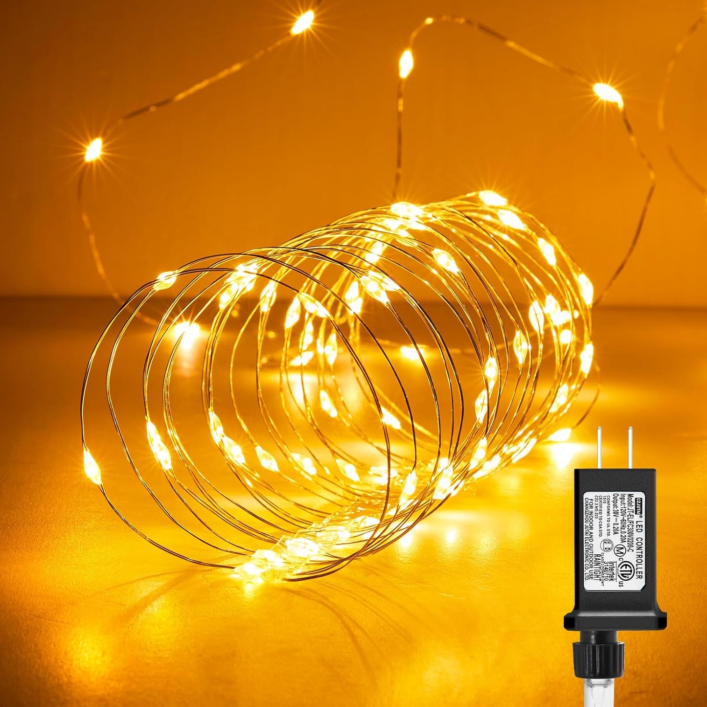 Minetom Fairy Lights Plug in – Headboard and Mantel Decor, Starry Warm White String Lights for Cozy Home Atmosphere