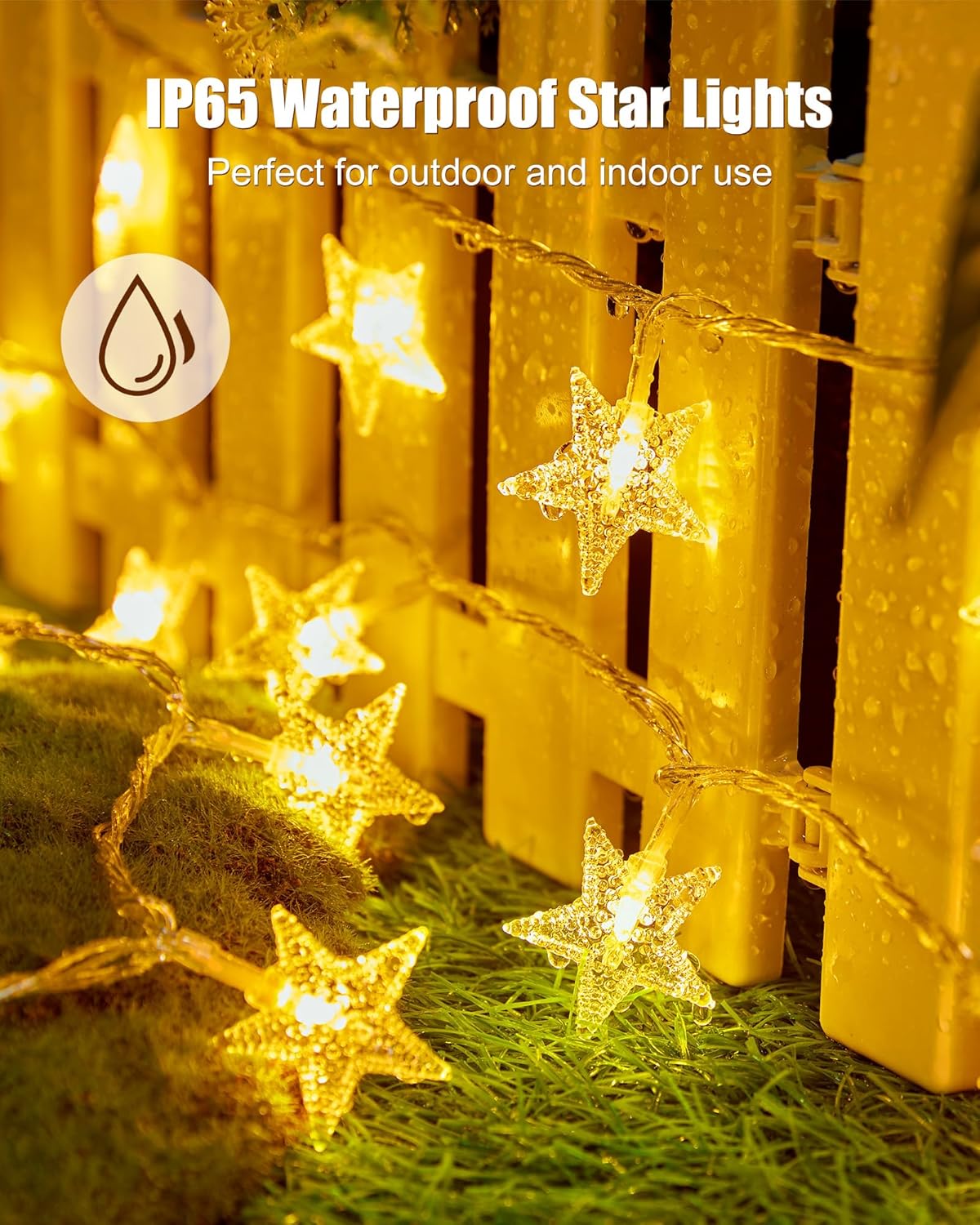 Minetom Star String Lights Battery Operated – Warm White Mood Lighting for Reading Nooks and Cozy Corners, 17 ft
