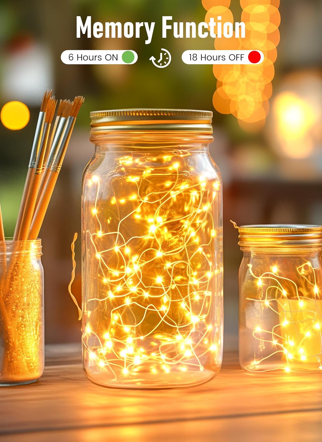 Minetom Twinkle Fairy Lights – Toddler Bedroom Ambient Lighting, Waterproof Dimmable String Lights with Auto Shutoff for Family Use