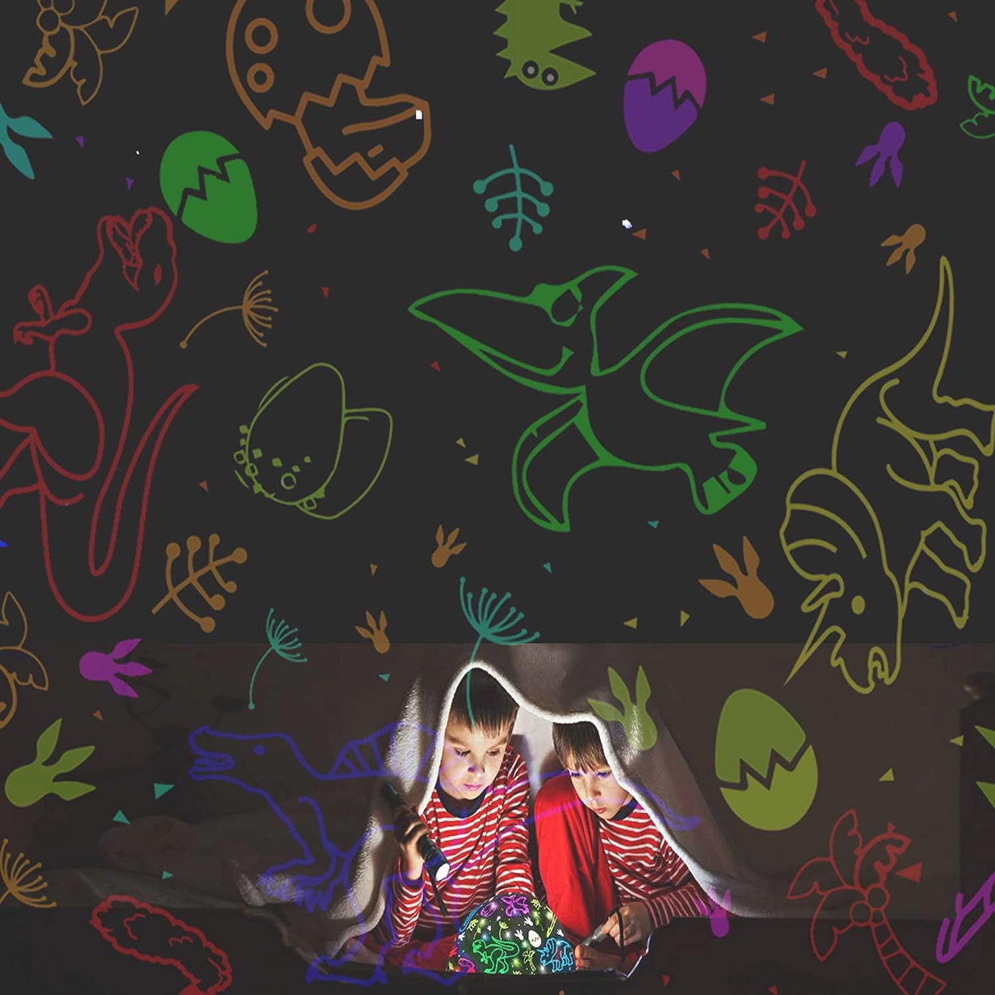 MINGKIDS 2-in-1 Theme Projector – Cozy Mood Lighting for Dinosaur and Vehicle Inspired Kids Rooms