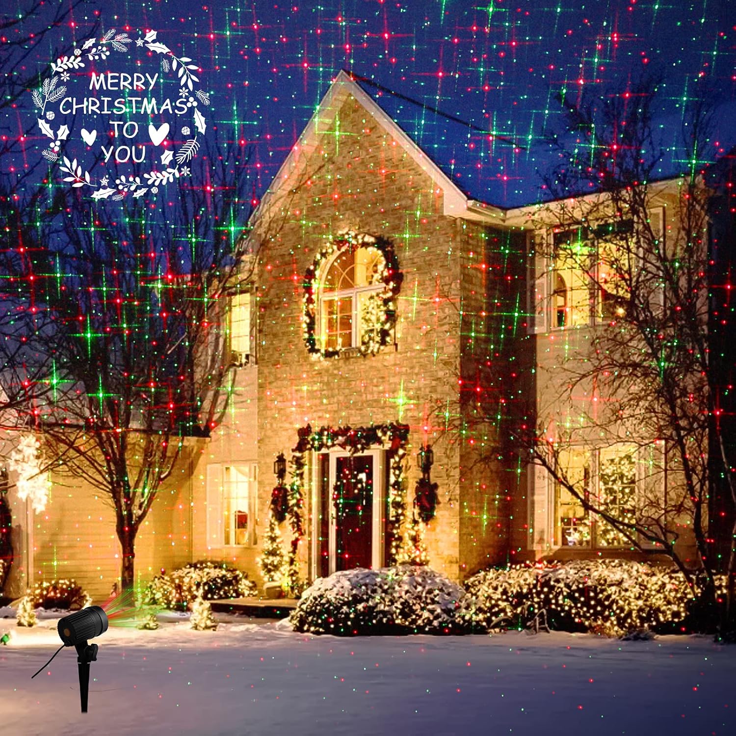 Minimalist Star Laser Light – Single Fixture Replaces String Lights, Aluminum Body with Hidden Cord Design