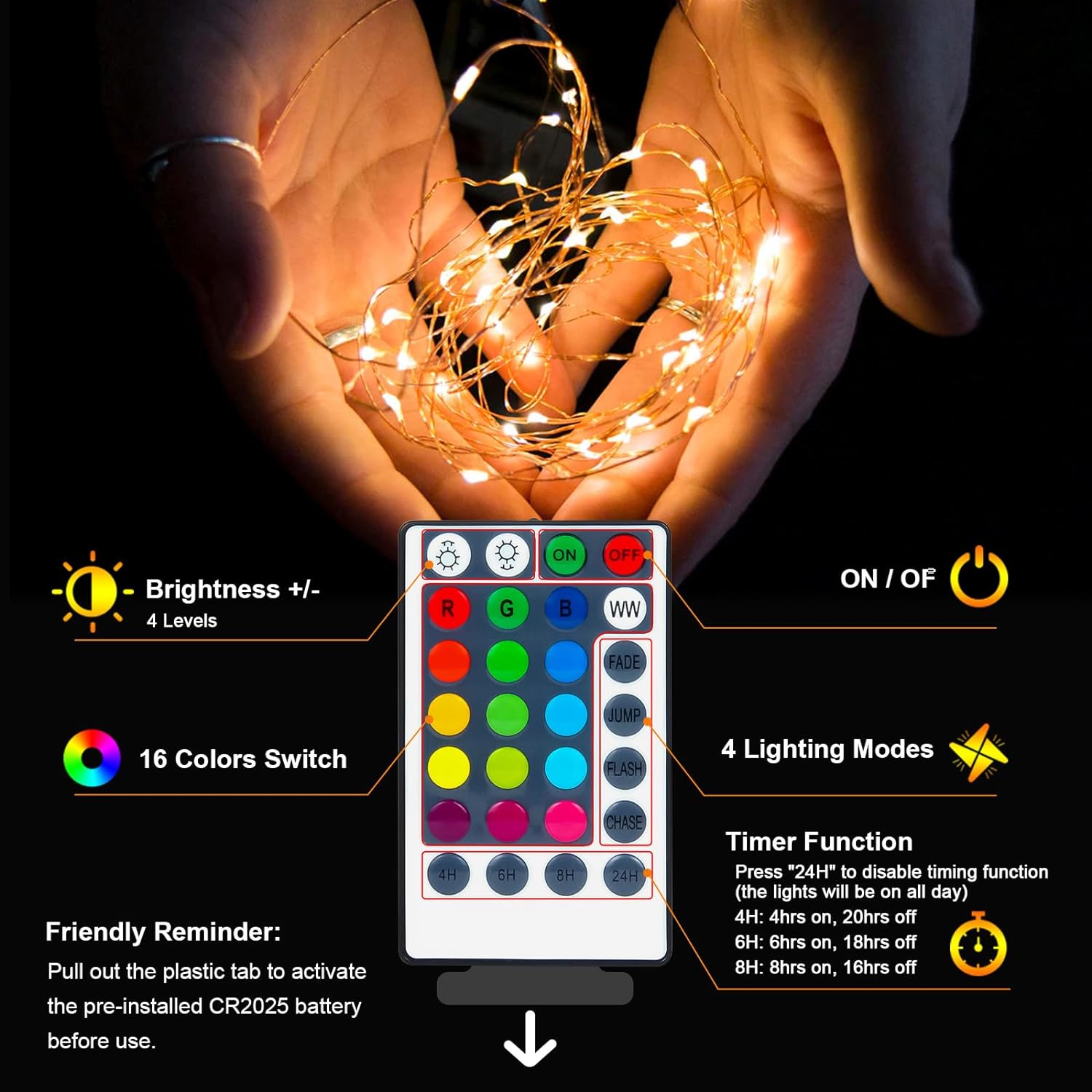 Minimax Battery Operated Fairy Lights – Minimalist Home Accent with 4 Dynamic Light Modes