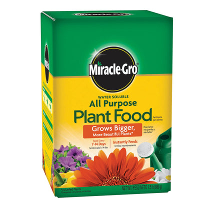 Miracle-Gro Water Soluble All Purpose Plant Food - Fertilizer For All Indoor or Outdoor Plants including Roses, Flowers, Vegetables, Houseplants, Trees, and Shrubs, 1.5 lbs.