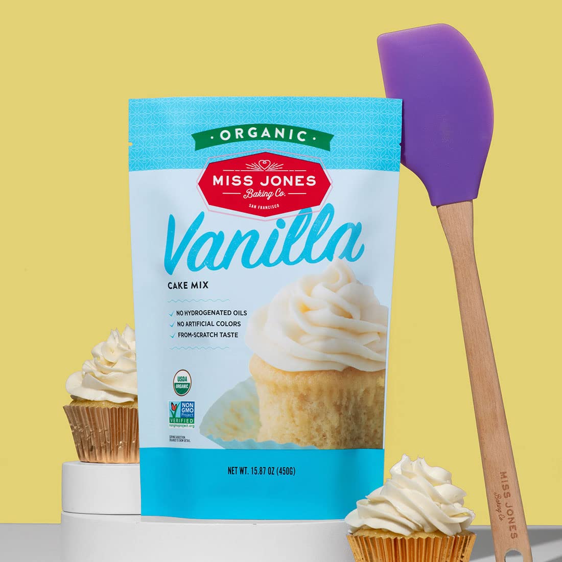 Miss Jones Baking Yellow Cake Mix – Practical Gift for Parents of Kids with Allergies, Nut-Free Dairy-Free Vanilla Cake for Celebrations Big and Small