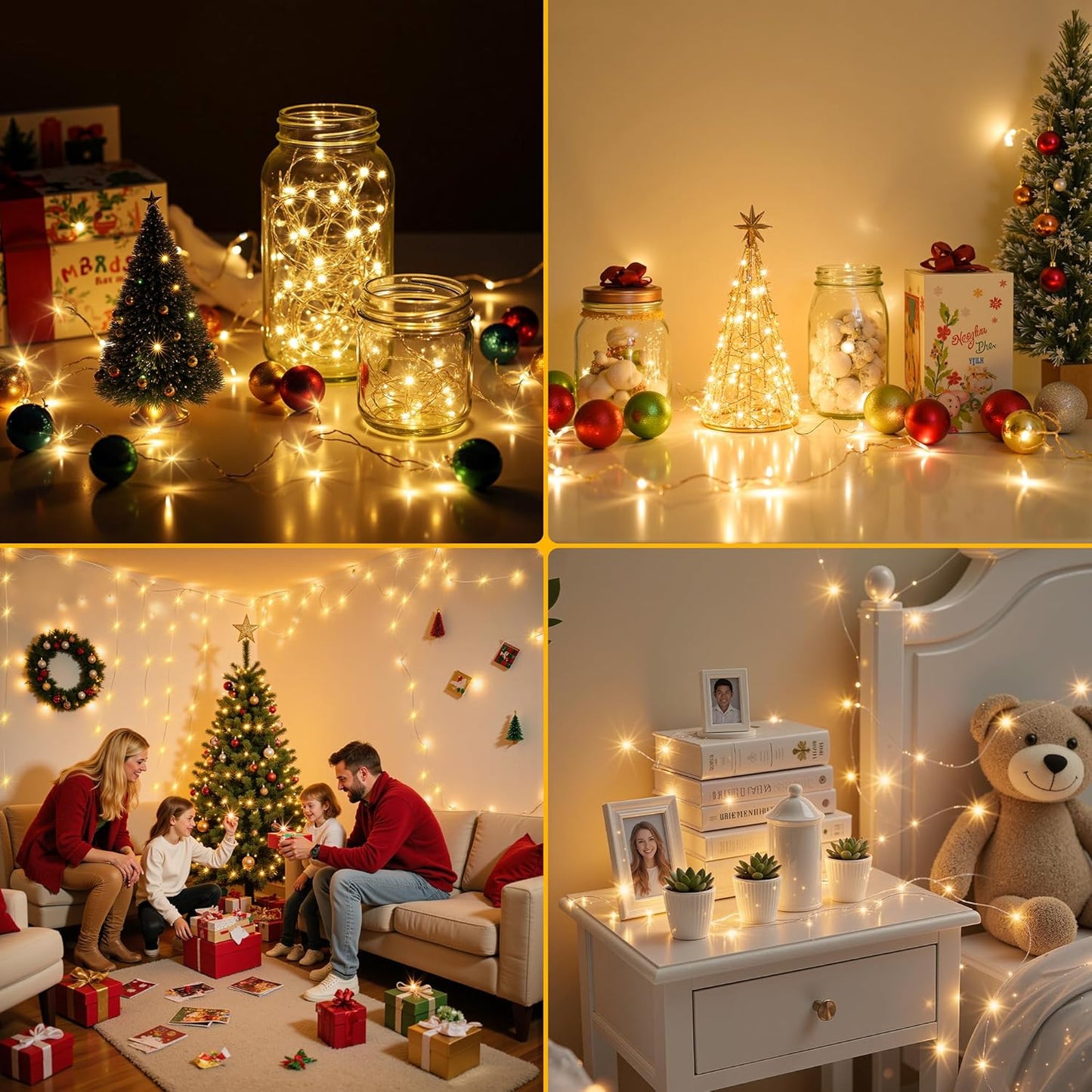 Mlambert Battery Operated Fairy Lights 65.6FT – Ambient String Lighting for Dining Room Centerpiece and Open Shelving Displays