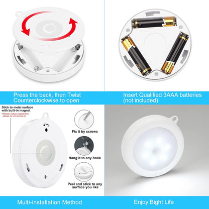 Mlambert Motion Activated Hallway Night Light, Battery Powered Walkway Light for Dark Stairs and Basement Steps