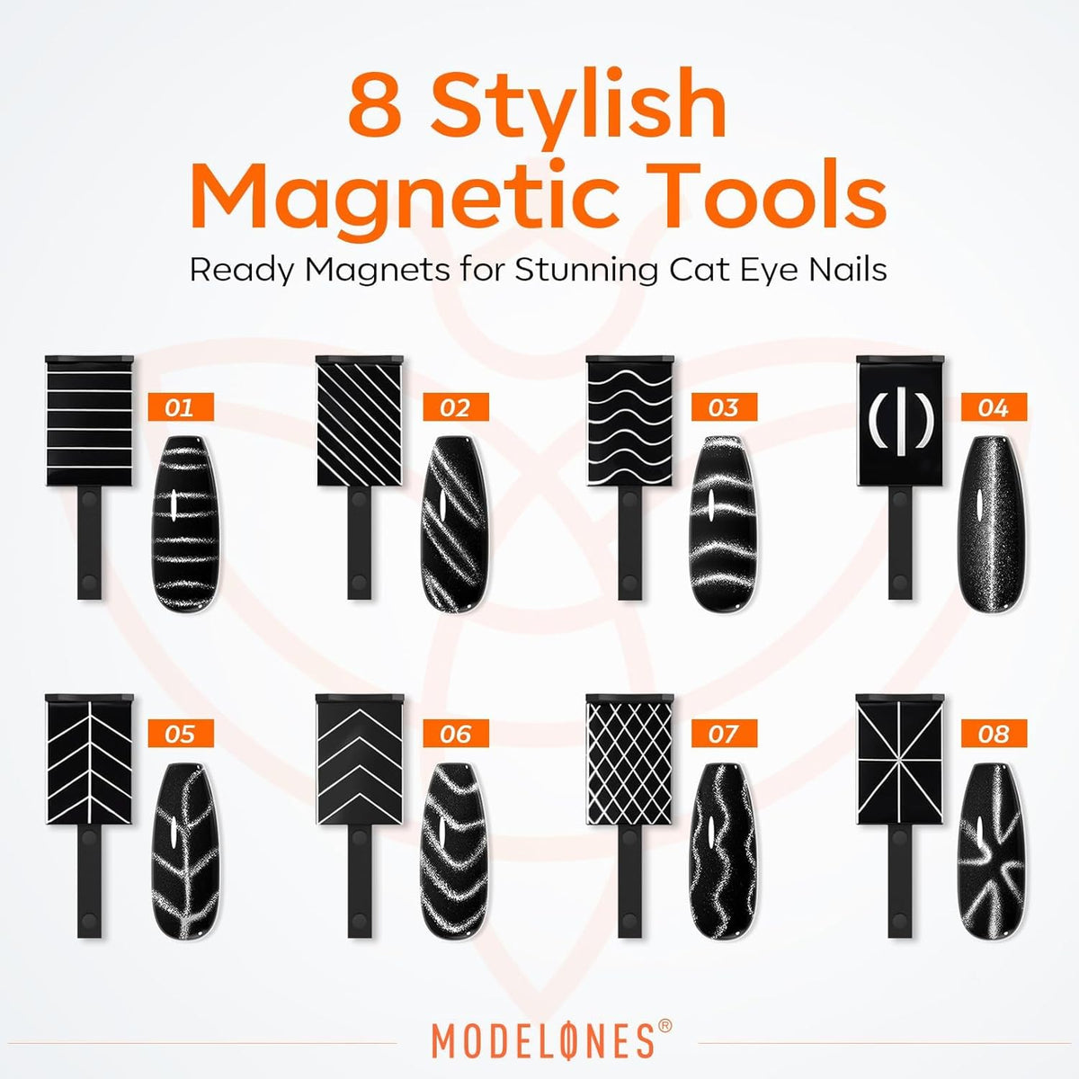 Modelones 15PCS Cat Eye Magnet Set – Sophisticated Glassy Effect Tools for the Discerning Nail Artist