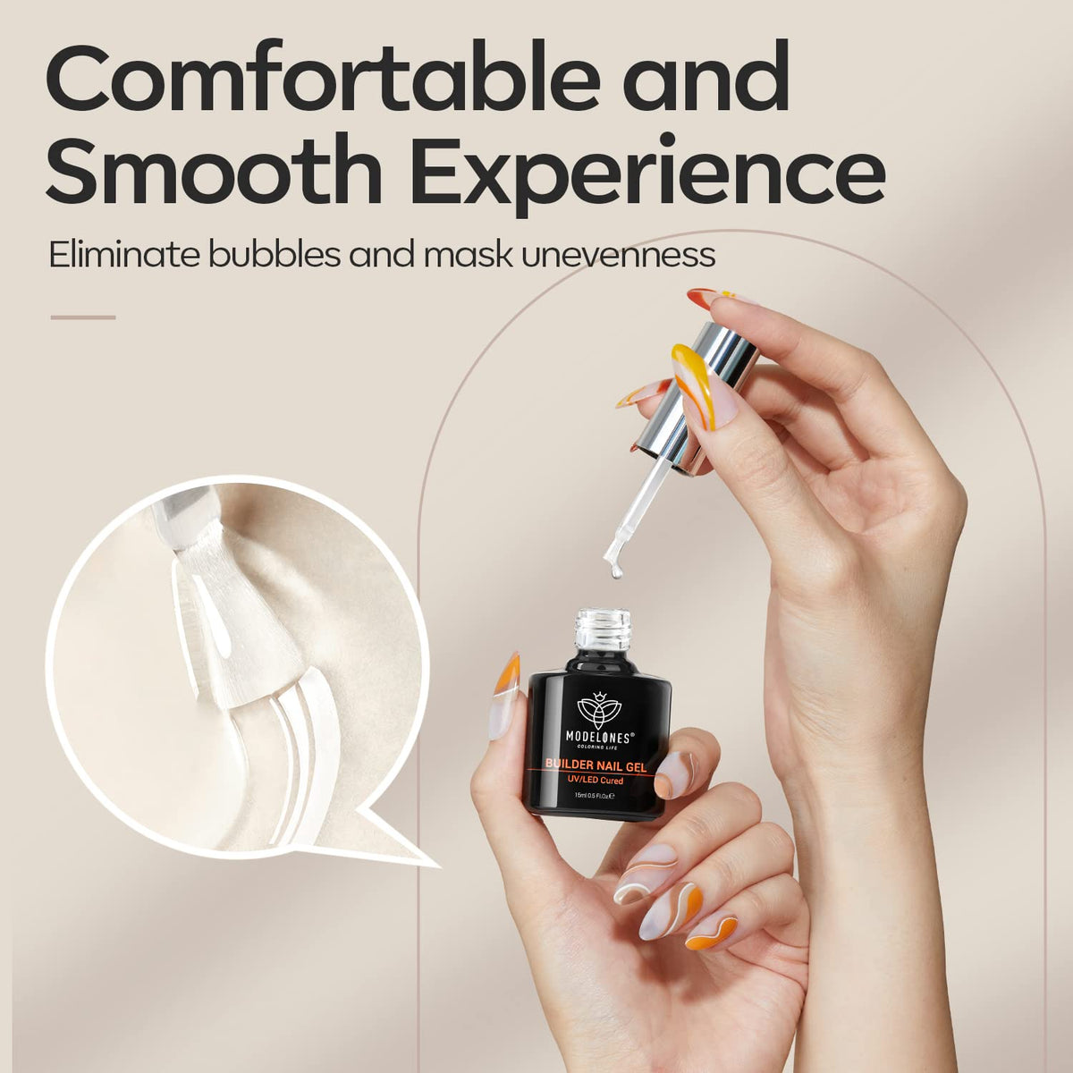 modelones Builder Gel Non-Toxin Set – Self-Care Sunday Manicure for Sensitive Skin and Nails