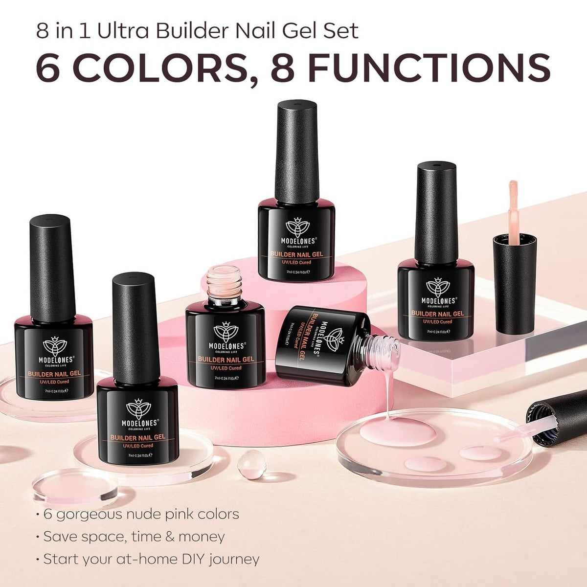 modelones Gel Extension Polish – Designer-Grade Nude Collection for the Refined Home, 30+ Day Wear