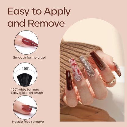 modelones Gel Nail Polish Set – Neutral Skin Tone Collection, 11-Free Gentle Gel Manicure for a Calming Nightly Routine