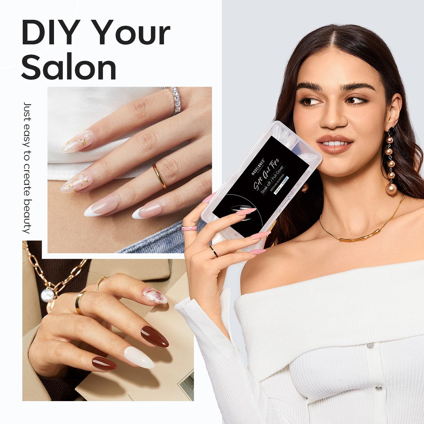 modelones Gel Top Coat and Base Set – Mothers Day Gift for Mom, Complete Acid Free No Wipe Soak Off Gel Polish System for Beginners