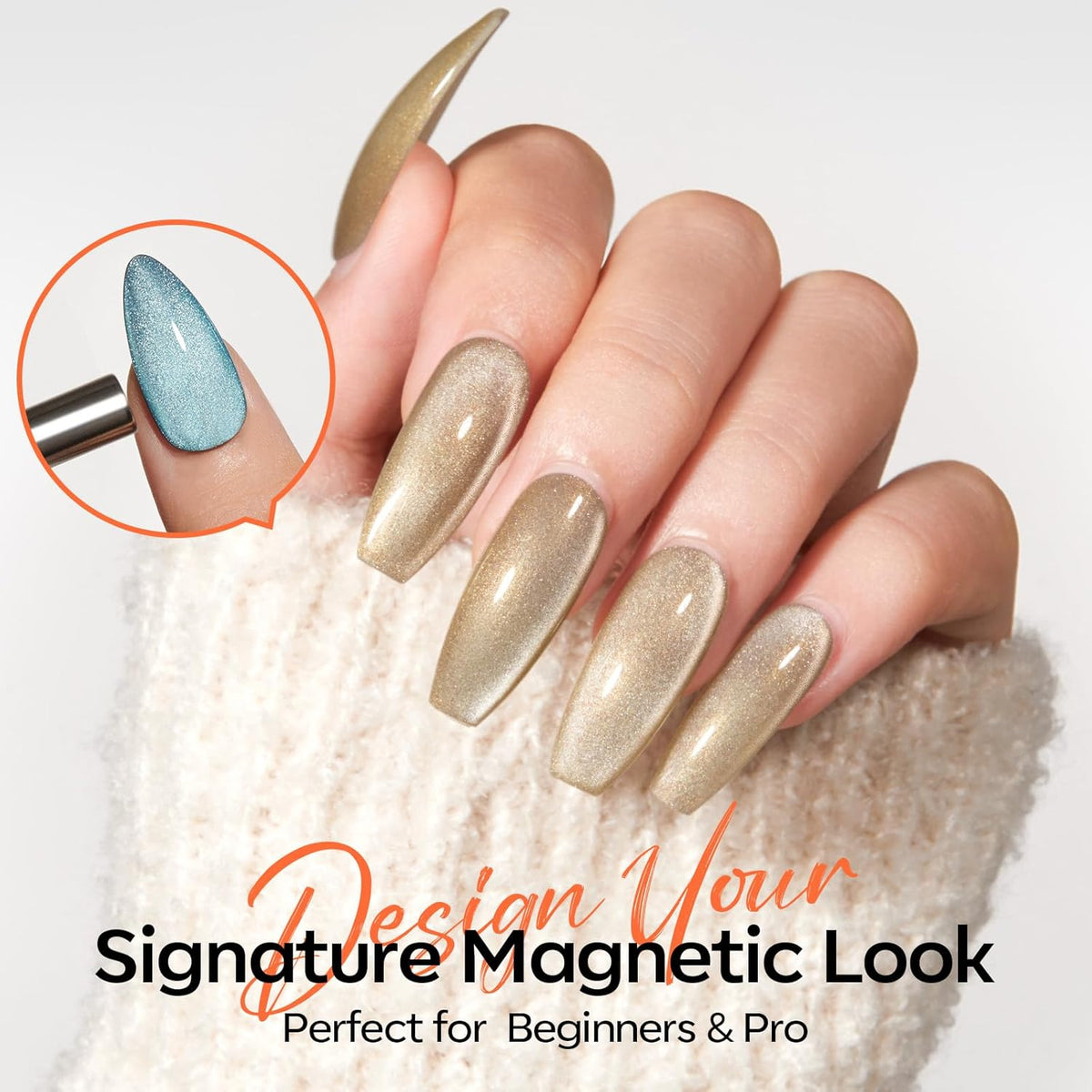 Modelones Heart Nail Art Tools – Practice-Ready Magnetic Wand Kit for Beginner Nail Artists Learning Cat Eye Technique