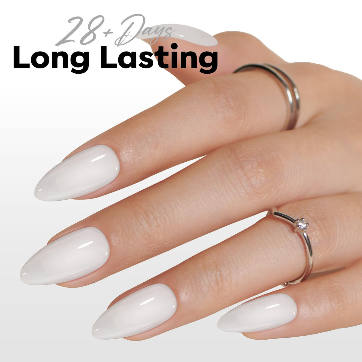 modelones Jelly White Gel Polish – Less-Is-More At-Home Manicure, Single-Bottle French Tip Solution for Simple Daily Polish
