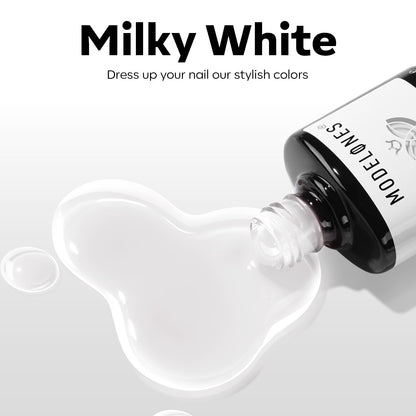 modelones Jelly White Gel Polish – Less-Is-More At-Home Manicure, Single-Bottle French Tip Solution for Simple Daily Polish