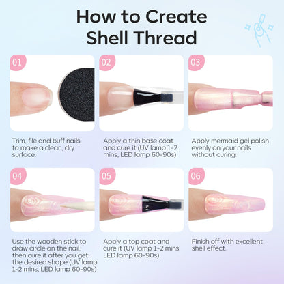 modelones Minimal Magnetic Gel Nail Kit – Six Shimmer Pearl Shades, Streak Free Wide Brush Application for Intentional At Home Manicures