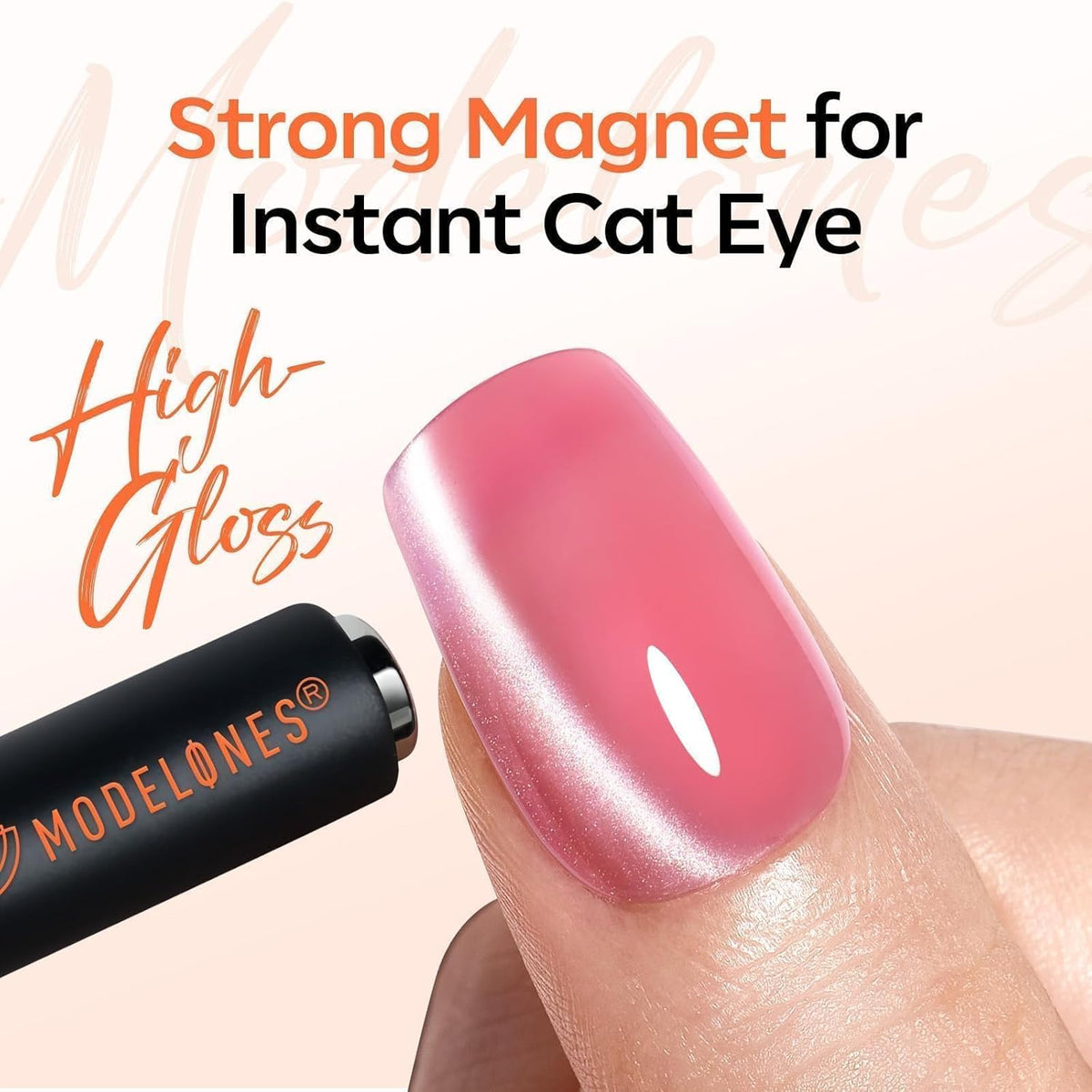 Modelones Signature Cat Eye Magnet Set – High-End Manicure Gift, Sleek Portable Case with Y-Shape Heart Guide