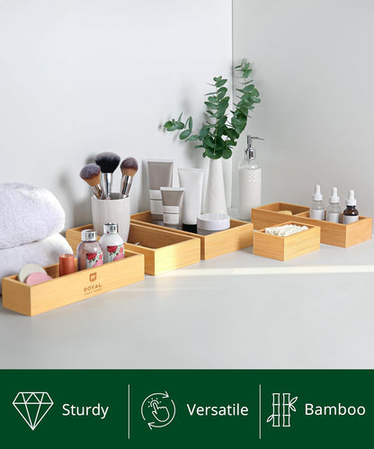 modular construction allowing boxes to be used together, separately, on countertops, or inside drawers