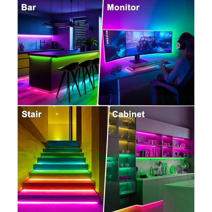 MORIACC RGB Strip Lights – Study Room Background Lighting for Late Work Sessions, Dimmable Behind Computer Monitor