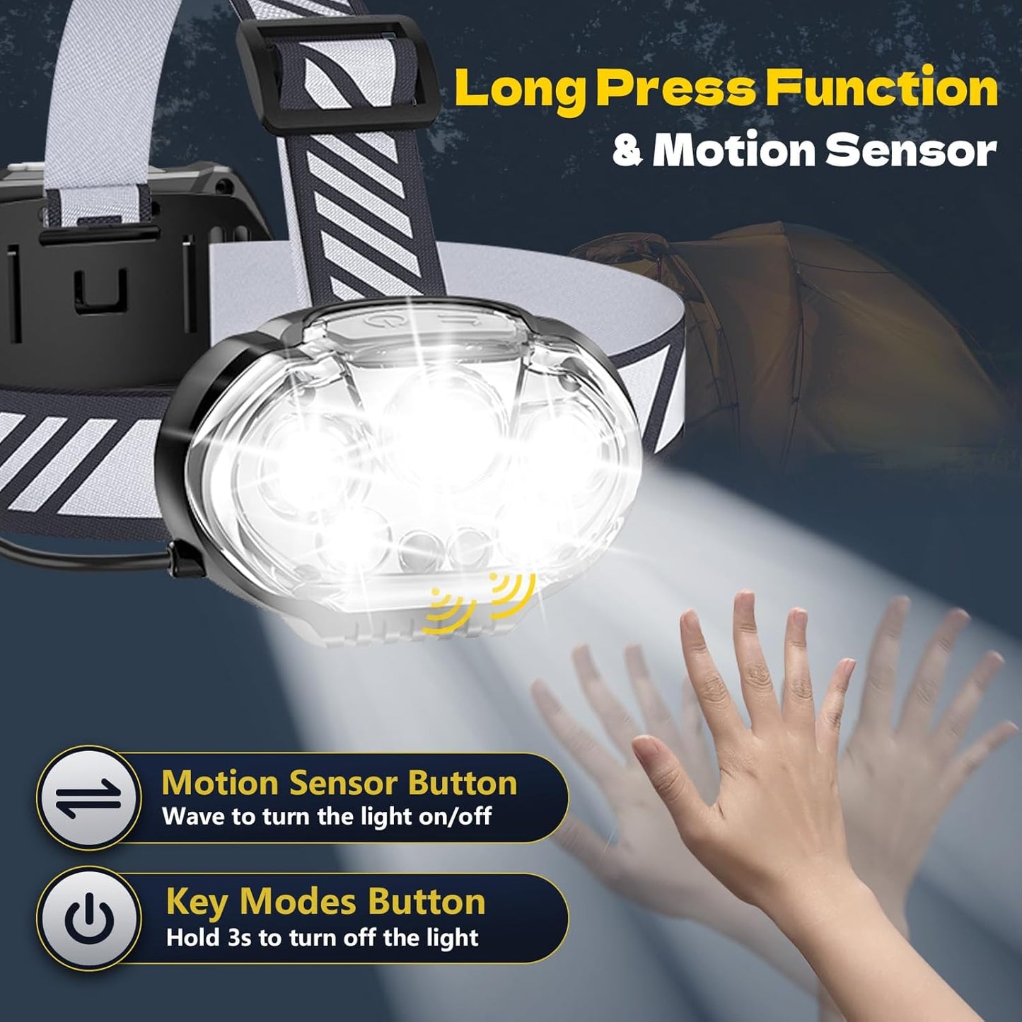 motion-sensor mode with 4 additional wave-control settings