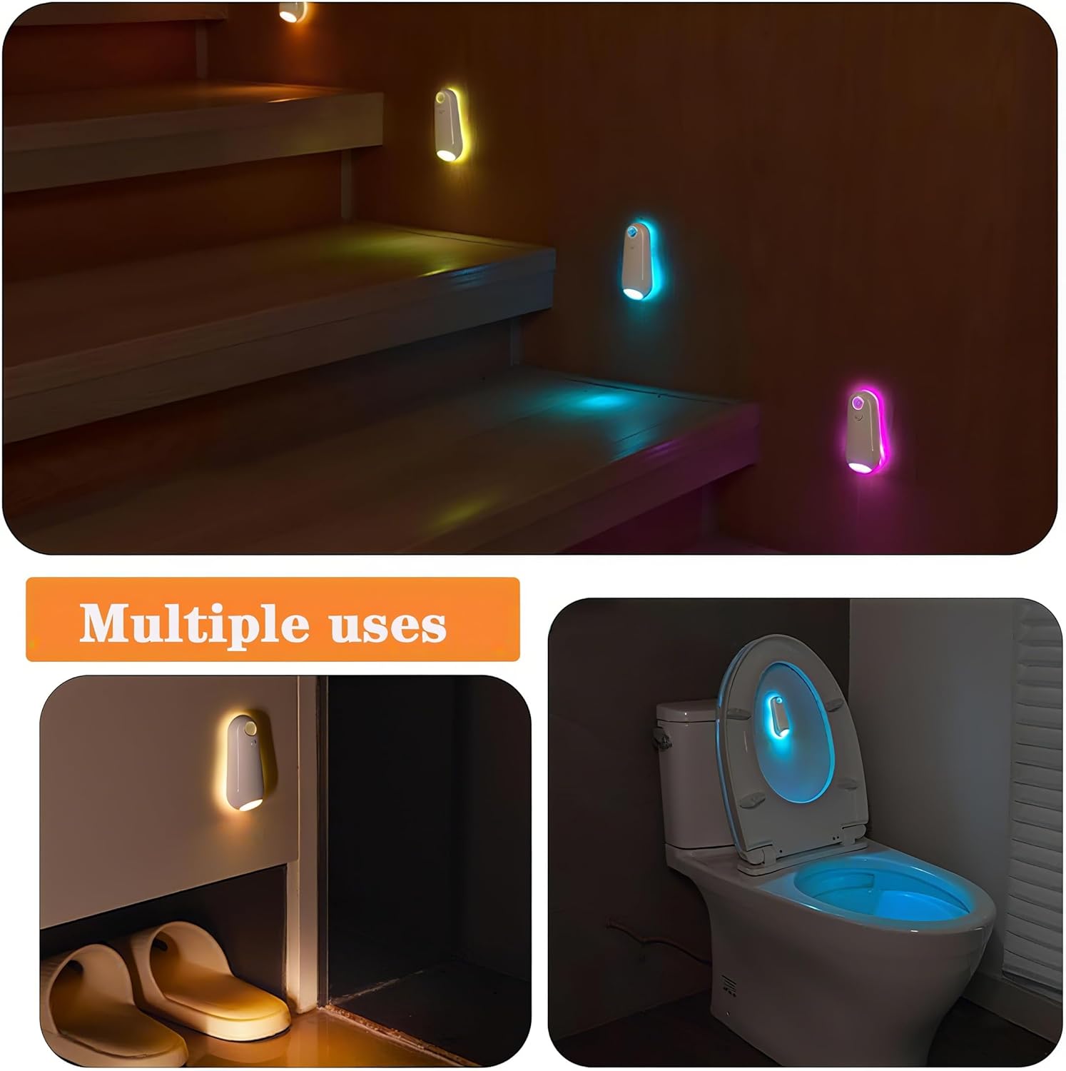 Motion Sensor Toilet Light for Toddlers – Safe Nighttime Potty Training, Splash-Proof Rechargeable Light