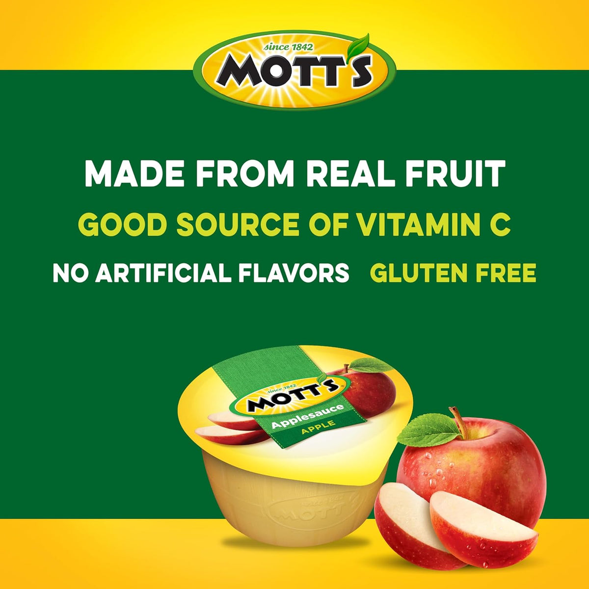 Mott's Applesauce 4 oz Cups - Portable Snack for Camping Trips Picnic Baskets and Hiking Adventures No Refrigeration Needed Until Opened