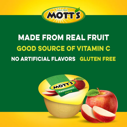Mott's Applesauce 4 oz Cups - Portable Snack for Camping Trips Picnic Baskets and Hiking Adventures No Refrigeration Needed Until Opened