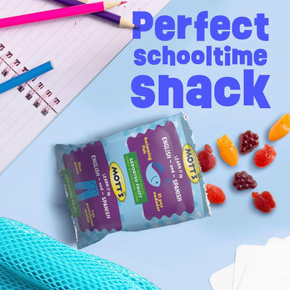 Mott's Halloween Chewy Fruit Snacks for Classroom Goody Bags – Fat Free Vitamin C Snack, Bilingual Pouches 40 Count