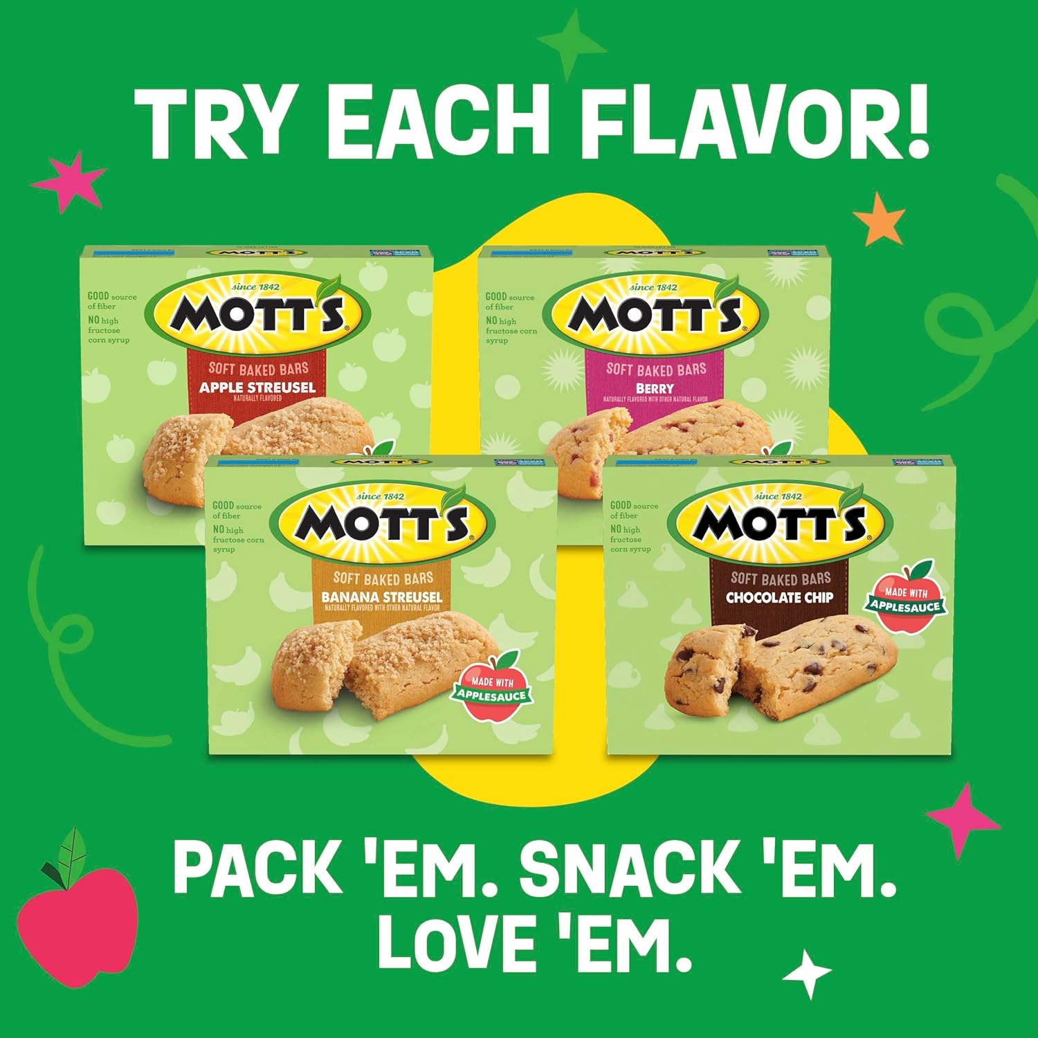Mott's Soft Baked Bars – Mindful Snack for Dietary Restrictions, No High Fructose Corn Syrup